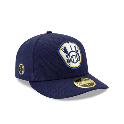 Blue Milwaukee Brewers Hat - New Era MLB 2021 Spring Training Low Profile 59FIFTY Fitted Caps USA7893026